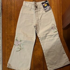 Watch LA Kids Tan Floral Embroidered Pants Size 5